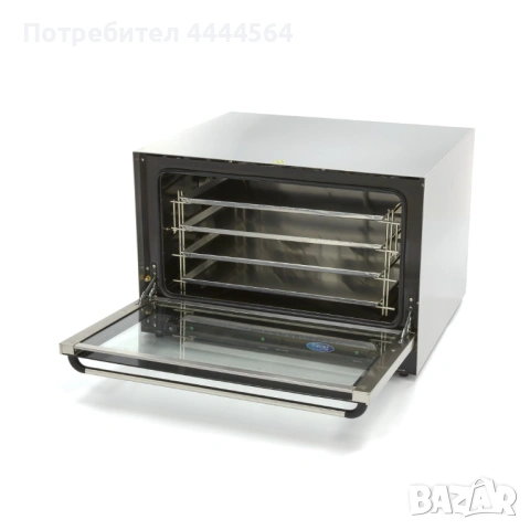 Професионална конвекторна фурна – 400V, 6,4 kW, с двойно остъкление и аналогов контрол, снимка 4 - Обзавеждане на кухня - 53777707
