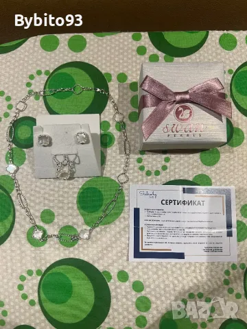 Сребърен комплект Swan Pearls