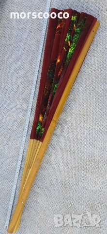 Голямо старо ръчно рисувано ветрило за стена масло на платно , снимка 6 - Декорация за дома - 52461559