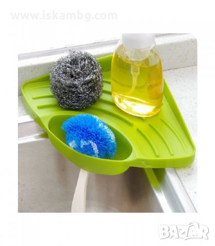 ЪГЛОВА ПОСТАВКА ЗА ГЪБА ЗА МИВКА С ДРЕНАЖЕН ОТВОР - код 02001