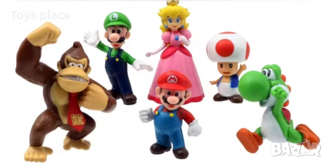 Комплект 6бр фигурки Супер Марио Super Mario Bros, снимка 2 - Фигурки - 51974855
