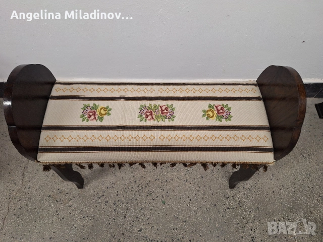 Винтидж пейка с ръчна бродерия , снимка 4 - Дивани и мека мебел - 53686014