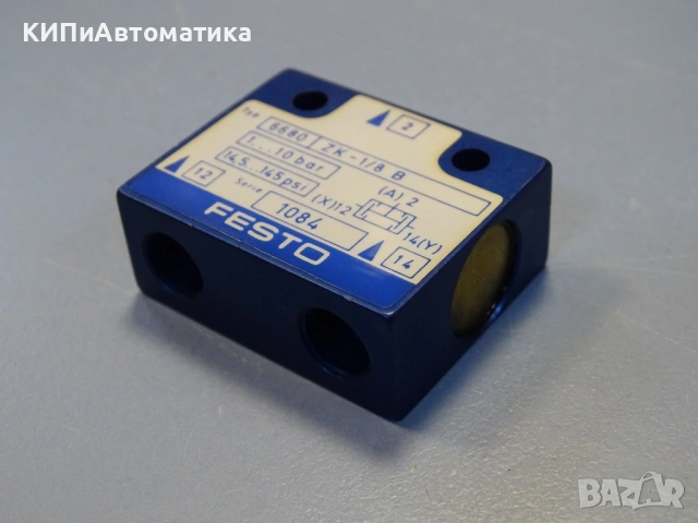 пневматичен разпределител Festo ZK-1/8B typ6680 Pneumatic Valve 1-10Bar, снимка 3 - Резервни части за машини - 53151650