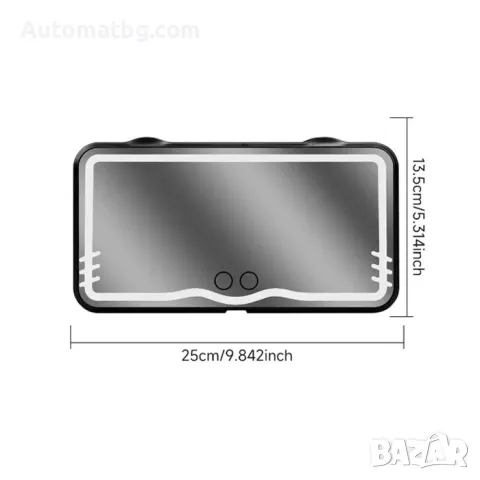 Led Огледало Automat, За сенник, USB, 25x13.5x2.8см, снимка 3 - Аксесоари и консумативи - 49484908