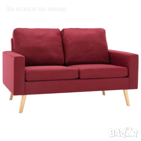 2-местен диван, виненочервен, текстил, снимка 7 - Дивани и мека мебел - 42361592