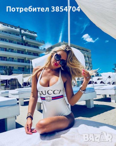 Gucci Women's Natural Fake Logo Front Swimsuit*Цял Бански Гучи ХС,С, снимка 4 - Бански костюми - 42488744