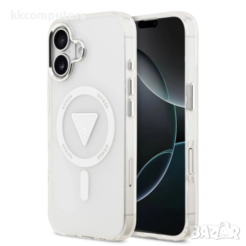 Оригинален кейс Guess IML Gradient Triangle Logo, За iPhone 17 (6.3), Прозрачен и Протектор