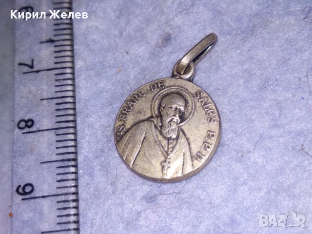 ПОСРЕБРЕНА КАТОЛИЧЕСКА ДВУСТРАННА КОЛЕКЦИОНЕРСКА РЯДКА ИКОНКА 31248, снимка 4 - Колекции - 39858162