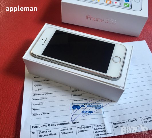 Apple iPhone 5S бял 16Gb Фабрично отключен Айфон телефон, снимка 2 - Apple iPhone - 36957685