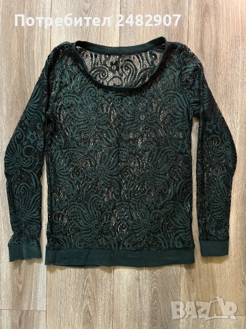 Ефектна дамска блуза - дантела, снимка 2 - Блузи с дълъг ръкав и пуловери - 53691239
