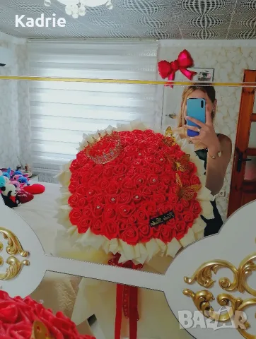 вечен букет 101🌹👑 човешки размер 