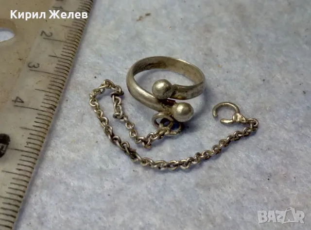 СТАРИНЕН РЯДЪК МОДЕЛ СРЕБЪРЕН ПРЪСТЕН със СРЕБЪРНА ВЕРИЖКА СРЕБРО 925 РЪЧНА АРТ ИЗРАБОТКА 11938, снимка 9 - Антикварни и старинни предмети - 49767876