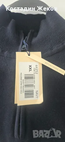 Нов със етикет. Мъжки оригинален пуловер с яка и къс цип (half-zip) на марката Polo Club. , снимка 5 - Пуловери - 56142627