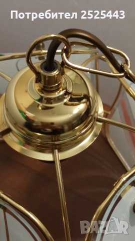 Абажур (Полилей) метален с 5 стъкла и Нова LED крушка Е27, снимка 8 - Лампи за таван - 41481557