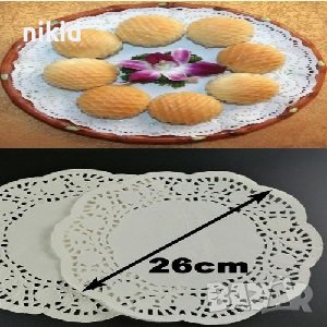 Кръгли дантелени хартиени подложки салфетки декоративни за украса чаши и десерти кекс сладкиш , снимка 6 - Аксесоари за кухня - 29222244