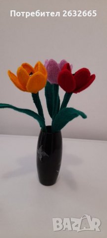 Плетени цветя , снимка 1 - Декорация за дома - 31686229