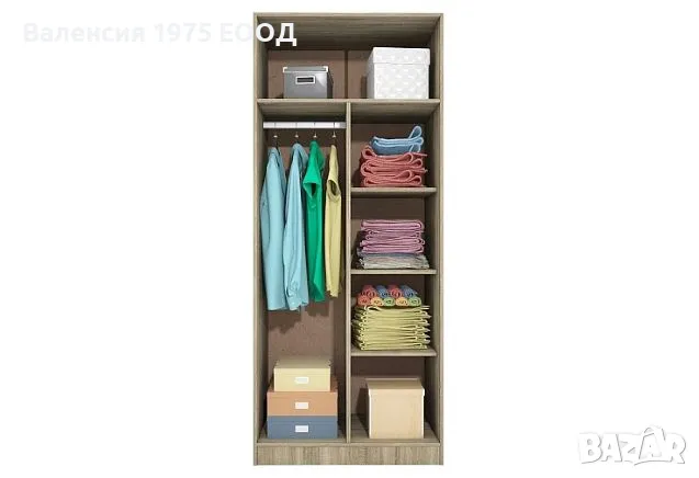 Двукрил гардероб Сити 1007 сонома, орех или комбинация бяло/ арвен, снимка 4 - Гардероби - 46495099