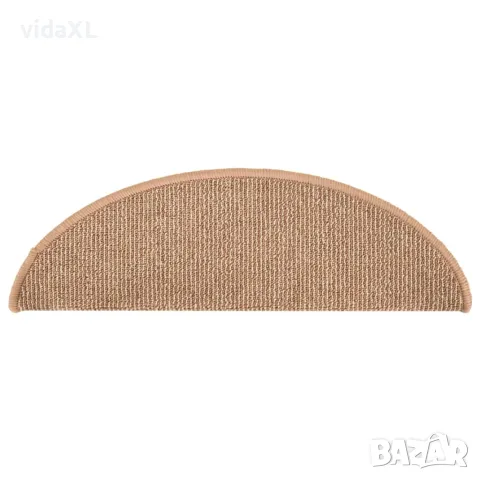 vidaXL Изтривалки за стълби, 15 бр., 56x17x3 см, светлокафяви, полукръгли, снимка 5 - Изтривалки - 56146112