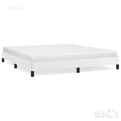 vidaXL Рамка за легло бяла 160x200 см изкуствена кожа
