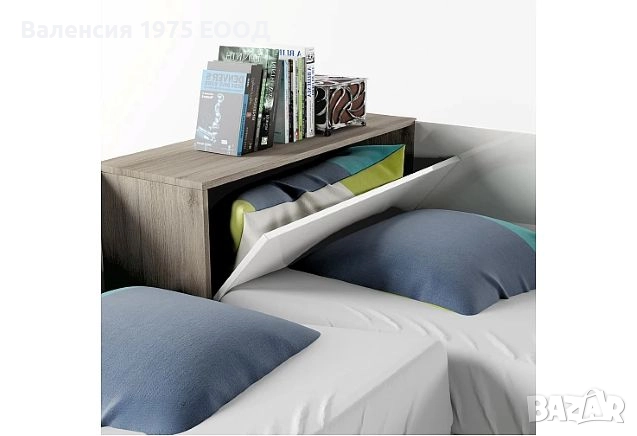 Ъглови легла с механизми и ракла Сити 2043 сонома или комбинация бяло/ арвен, снимка 8 - Спални и легла - 47403155