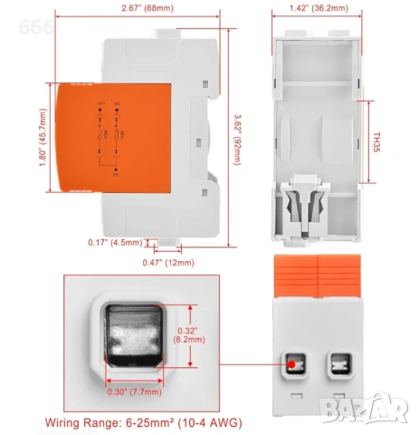 Устройство за защита от пренапрежение Heschen за фотоволтаични системи, снимка 7 - Друга електроника - 53154379