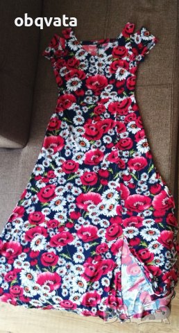 Дълга дамска рокля(флорална), снимка 1 - Рокли - 41777246