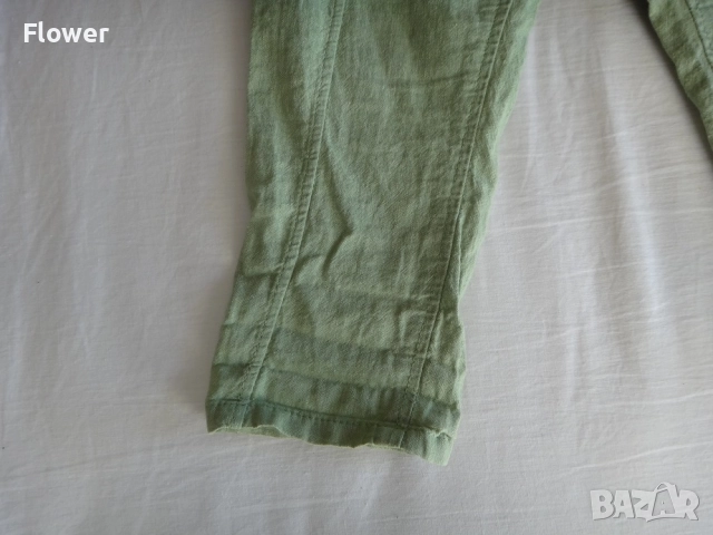 HM Бебешки/Детски зелен панталон от ленена смес, размер 92, снимка 7 - Панталони и долнища за бебе - 52948376