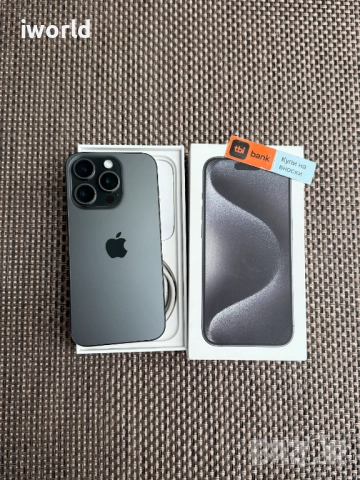 КАТО НОВ❗256gb❗ iPhone 15 Pro Лизинг от 40лв/м / Black Titanium USA черен