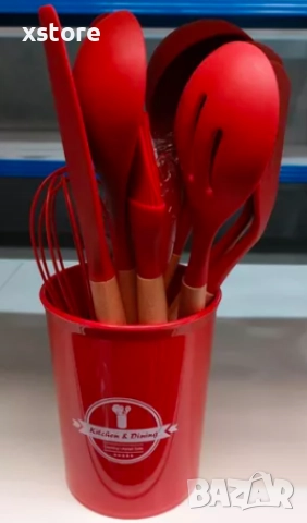 Комплект кухненски прибори 11 бр. в кръгла поставка., снимка 6 - Прибори за хранене, готвене и сервиране - 52695624