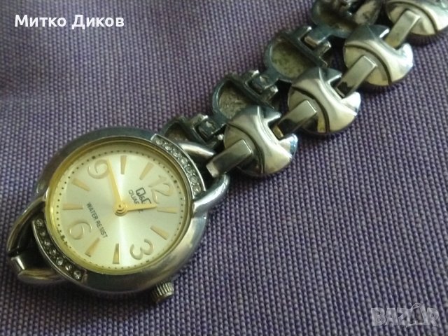 QQ water resist марков дамски часовник кварцов с метална каишка отличен, снимка 3 - Дамски - 41448145