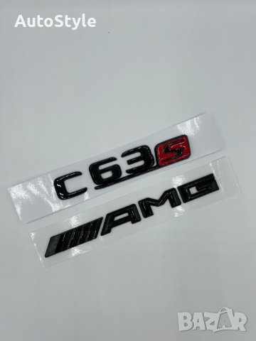 Черна емблема надпис C63s AMG за Mercedes Мерцедес, снимка 3 - Аксесоари и консумативи - 39768663