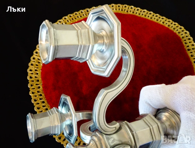 Christofle свещник четворка от калай 1.7 кг.,модел Cluny. , снимка 7 - Антикварни и старинни предмети - 51571324