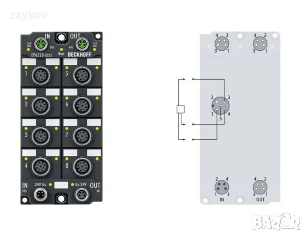 EP6228-0022 | EtherCAT Box, 8-канален комуникационен интерфейс, IO-Link, главен, клас A, M12, снимка 2 - Друга електроника - 49770102
