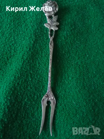 СТАРА НЕМСКА ФЛОРАЛНА КОЛЕКЦИОНЕРСКА ДЕСЕРТНА СРЕБЪРНА ВИЛИЧКА СРЕБРО 800 ПРОБА 42990, снимка 15 - Колекции - 44372872