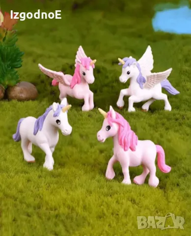 Комплект фигурки за торта еднорог 🦄 🦄, снимка 1