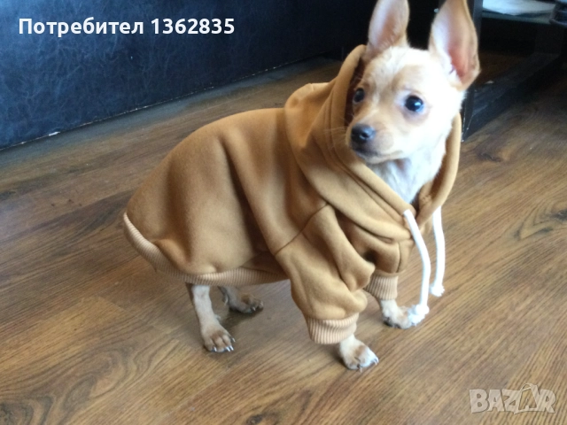 НОВ топъл кафяв суичър за куче от Италия размер S и M, снимка 4 - За кучета - 51972493