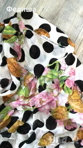 Разкошна Брандова Риза с Десен На Монети и Цветя Ефирен Модел, снимка 3 - Ризи - 50207004