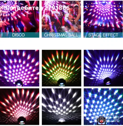 Движеща се двустранна глава d-mx512 LED сценична светлина 30W DJ диско парти светлина с RGBW, нова, снимка 10 - Други - 56243155