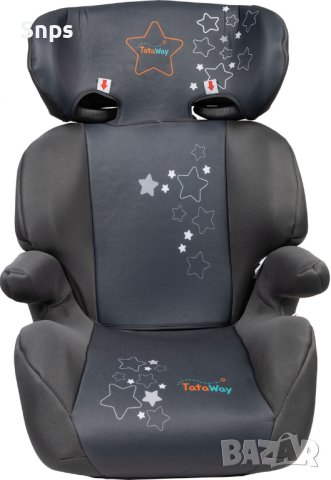 Детско столче за кола Tataway Group 2-3 (15 до 36 kg) сиво с отпечатани малки звезди