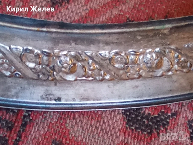 Античен поднос с дръжки декориран сребърен или посребрен 54307, снимка 8 - Антикварни и старинни предмети - 53601258