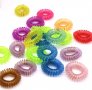 Сет от 10 броя цветни силиконови ластици за коса тип спирала, снимка 1