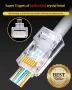 Комплект от 50 броя RJ45 CAT6/CAT5e конектори тип „Pass-Through“ (преходни) – позлатени 8P8C модулни, снимка 12