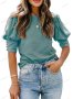 Едноцветна дамска блуза с буф ръкав, 6цвята, снимка 16