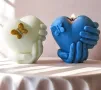 3d 2 Ръце държащи сърце с пеперуда голям силиконов молд форма фондан шоколад гипс свещ смола сапун, снимка 3