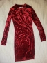 Уникална бордо кадифена рокля ХС, снимка 1