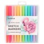 3876 Двойни флумастери тип четка и тънкописец Sketch Kite 12 пастелни цвята, снимка 6