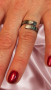 Уникален дамски пръстен от неръждаема стомана с камъни цирконий Doria - размери 17/18/19, снимка 1 - Пръстени - 44634810