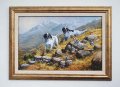 Пойнтер и сетер с кеклици, картина за ловци, снимка 1 - Картини - 44373553