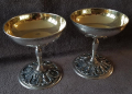 КРАСИВИ Чаши чаша сребърни с позлата за вино и шампанско 19 век