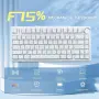 Mеханична геймърска клавиатура AULA F75, 75% формат, в стилен White Contour дизайн, снимка 1